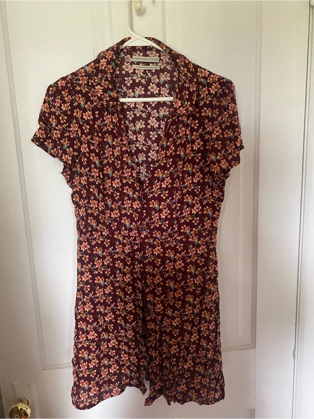 Urban Outfitters Black Floral Short Sleeve mini dress